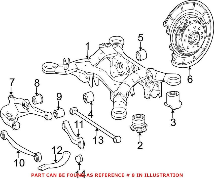 Mercedes Control Arm Bushing - Rear Lower Outer 1663260281